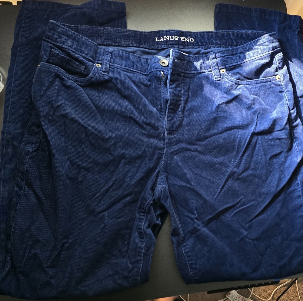 Lands' End Deep Blue Corduroy Trousers